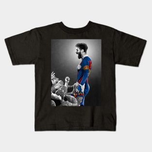 Leo Messi -  Barcelona Champions League - Football Artwork Kids T-Shirt